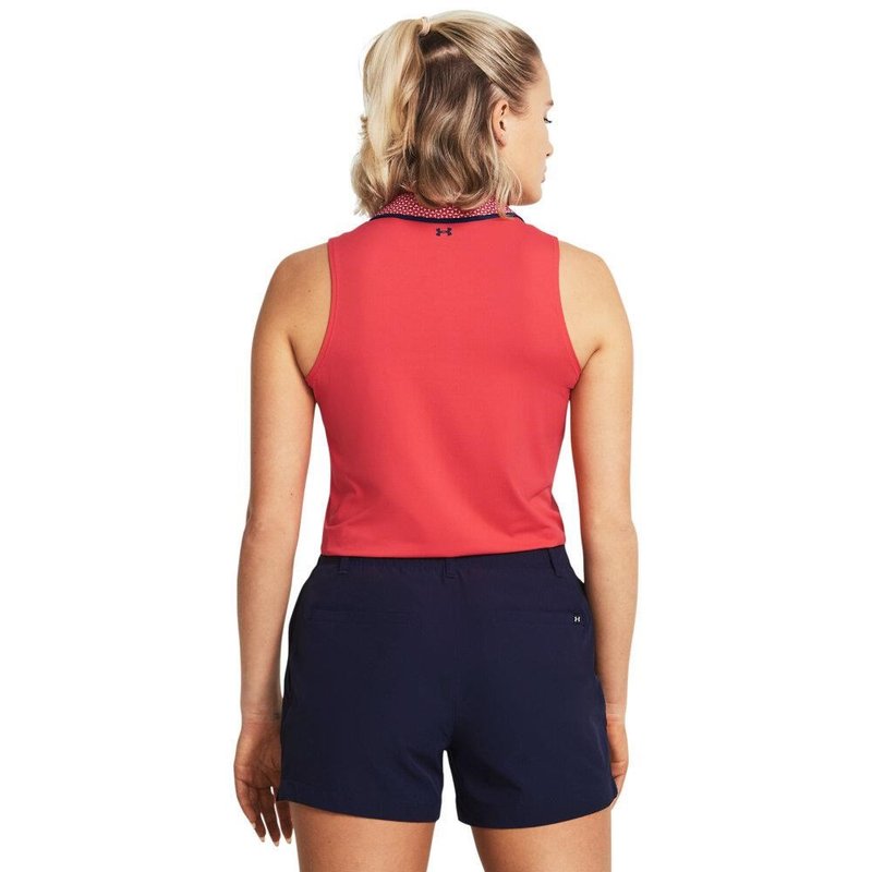 Under Armour Iso-Chill polo da donna, red solstice/white