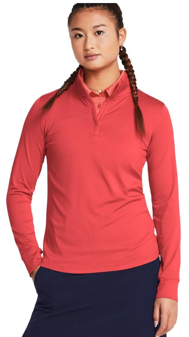 Under Armour Playoff 1/4 Zip felpa donna, red solstice/midnight navy