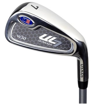 U.S. Kids Golf UL7-39 (99cm) W30 3-Club junior set da golf + borsa da trasporto, nero/rosso