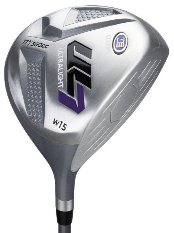 U.S. Kids Golf UL7-54 (137cm) W15 5-Club junior set da golf + stand bag, nero/viola