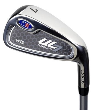 U.S. Kids Golf UL7-54 (137cm) W15 5-Club junior set da golf + stand bag, nero/viola