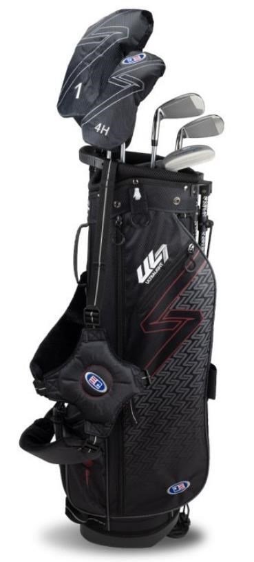 U.S. Kids Golf UL7-60 (152cm) W10 5-Club junior set da golf + stand bag, nero/bordeaux