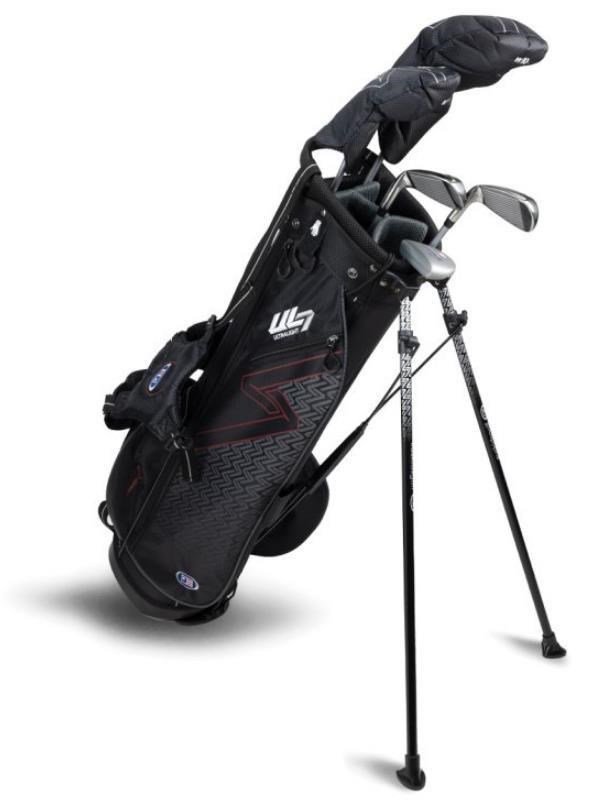 U.S. Kids Golf UL7-60 (152cm) W10 5-Club junior set da golf + stand bag, nero/bordeaux