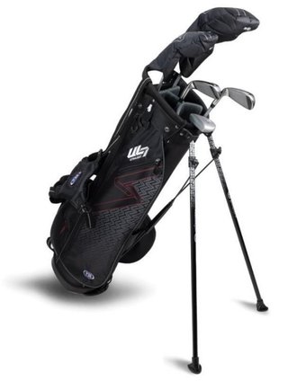 U.S. Kids Golf UL7-60 (152cm) W10 5-Club junior set da golf + stand bag, nero/bordeaux