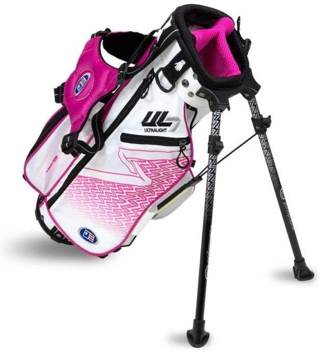 U.S. Kids Golf UL7-42 (107cm) W25 4-Club junior set da golf + stand bag, bianco/rosa