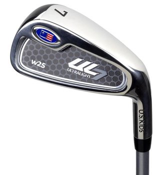 U.S. Kids Golf UL7-45 (114cm) W25 4-Club junior set da golf + stand bag, rosa/bianco