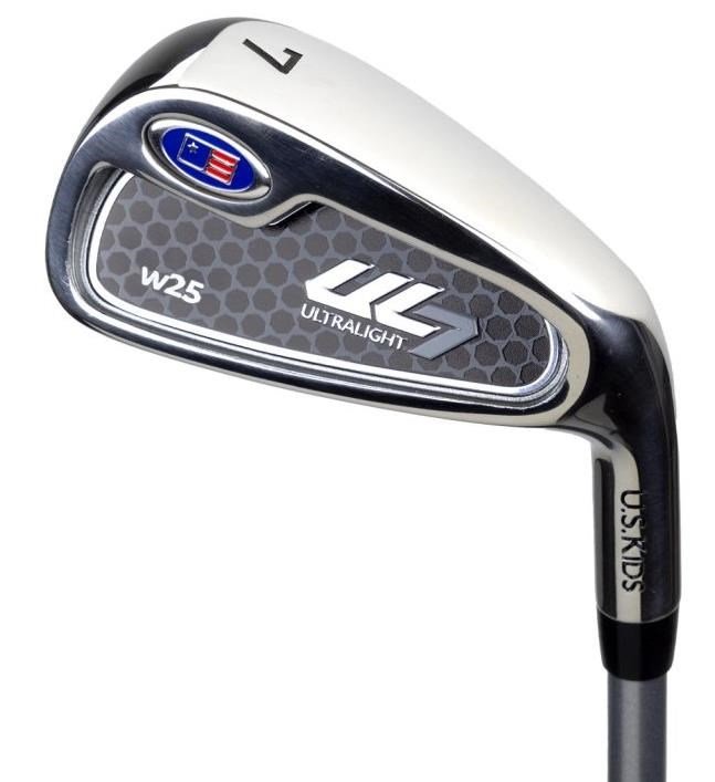 U.S. Kids Golf UL7-45 (114cm) W25 4-Club junior set da golf + stand bag, rosa/bianco