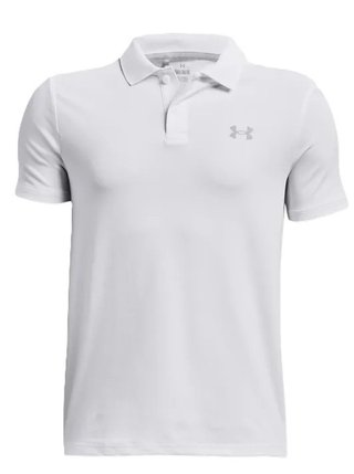 Under Armour Performance polo junior da ragazzo, bianco/grigio scuro/grigio scuro