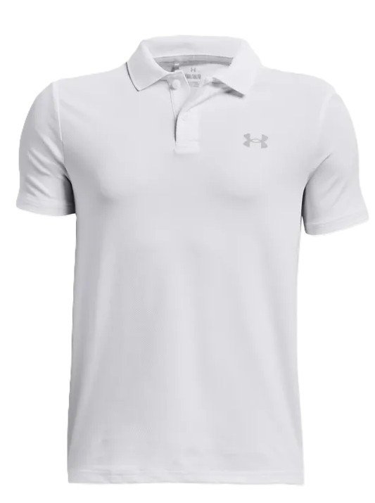 Under Armour Performance polo junior da ragazzo, bianco/grigio scuro/grigio scuro