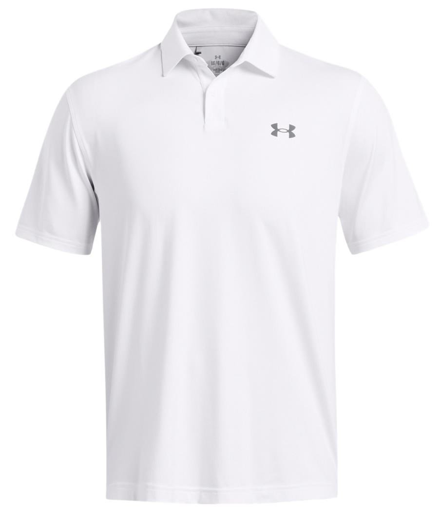 Under Armour T2G polo uomo, bianco/grigio scuro