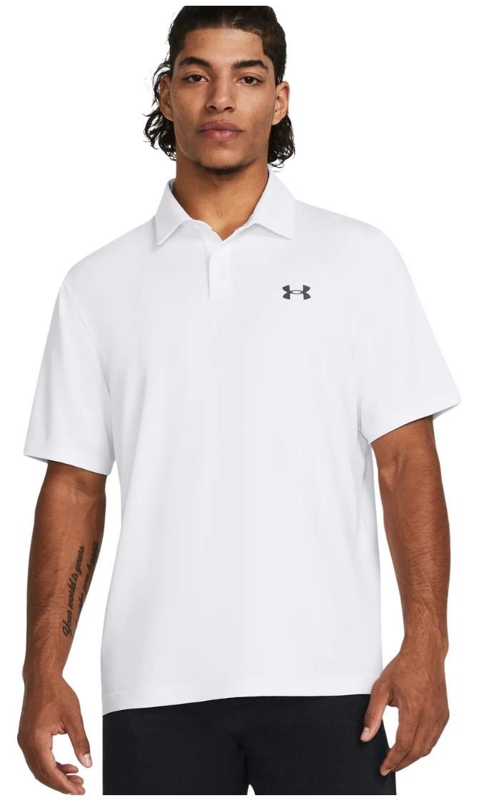 Under Armour T2G polo uomo, bianco/grigio scuro