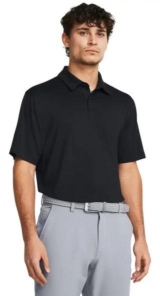 Under Armour T2G polo da uomo, nero/pitch gray