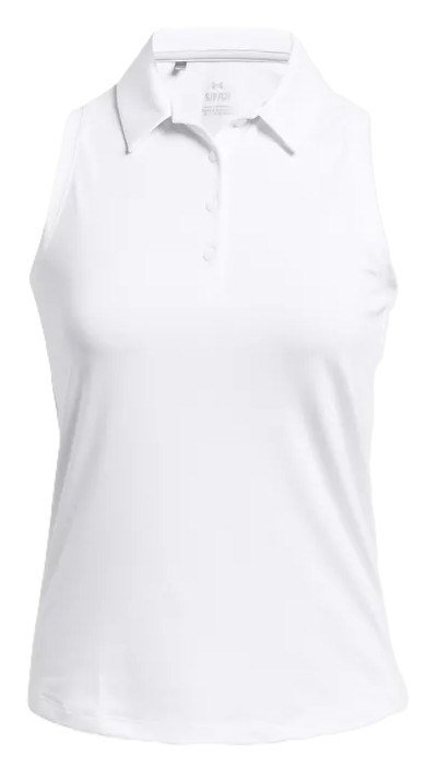 Under Armour Playoff Sleeveless polo da donna, bianco/halo gray