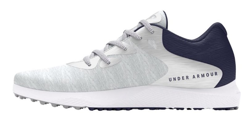 Under Armour Charged Breathe 2 Knit SL scarpe da golf donna, halo grey/midnight navy/metallic silver