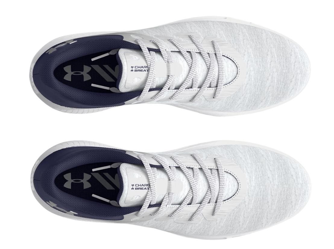 Under Armour Charged Breathe 2 Knit SL scarpe da golf donna, halo grey/midnight navy/metallic silver