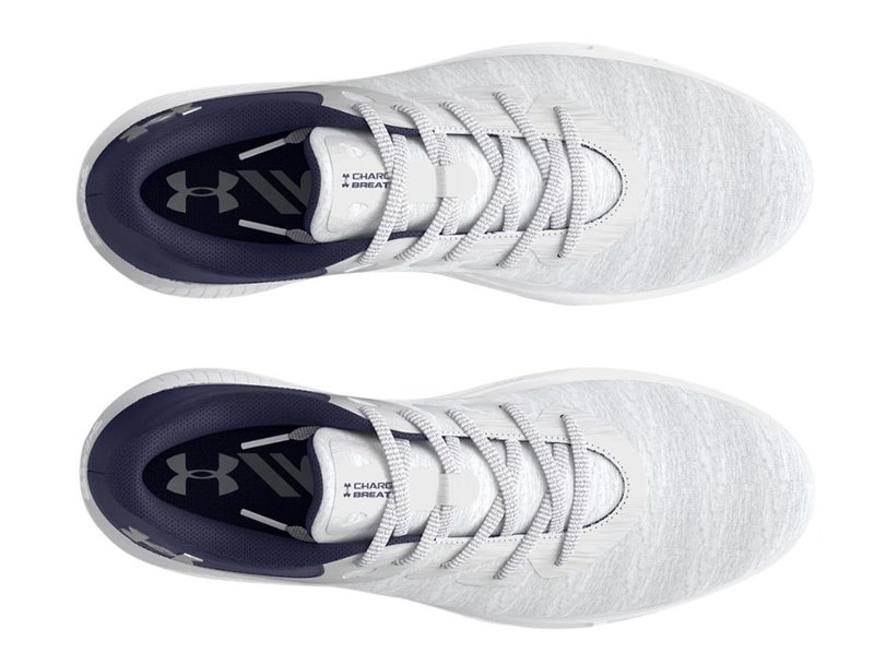 Under Armour Charged Breathe 2 Knit SL scarpe da golf donna, halo grey/midnight navy/metallic silver