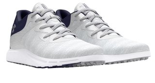 Under Armour Charged Breathe 2 Knit SL scarpe da golf donna, halo grey/midnight navy/metallic silver
