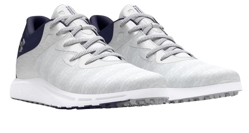 Under Armour Charged Breathe 2 Knit SL scarpe da golf donna, halo grey/midnight navy/metallic silver