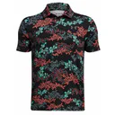 Under Armour Playoff Printed junior polo, nero/hydro teal