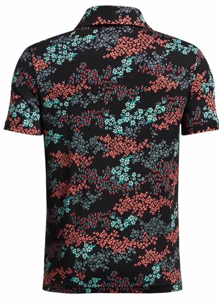 Under Armour Playoff Printed junior polo, nero/hydro teal