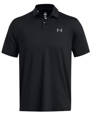 Under Armour T2G polo uomo, nero/grigio scuro
