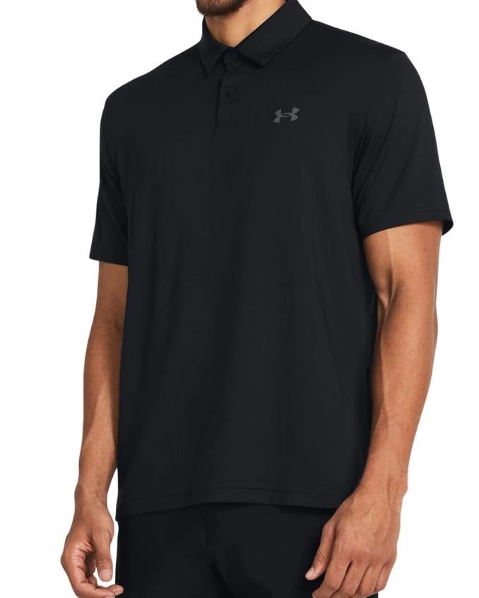 Under Armour T2G polo uomo, nero/grigio scuro