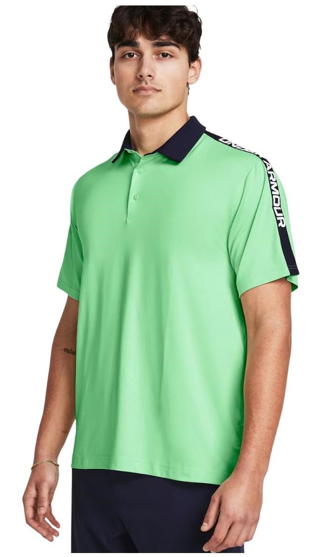 Under Armour Playoff 3.0 Striker polo uomo, matrix green/midnight navy/white