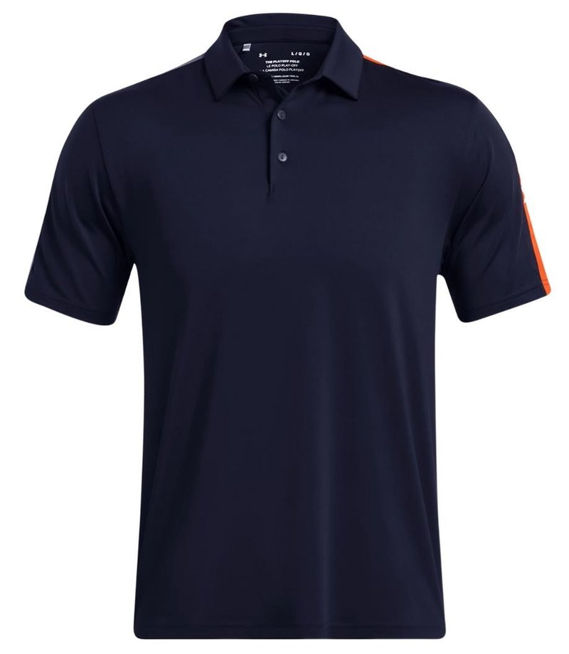 Under Armour Playoff 3.0 Striker polo uomo, midnight navy/phoenix fire/white