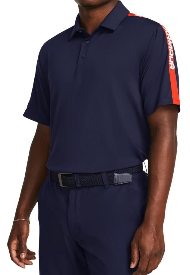 Under Armour Playoff 3.0 Striker polo uomo, midnight navy/phoenix fire/white