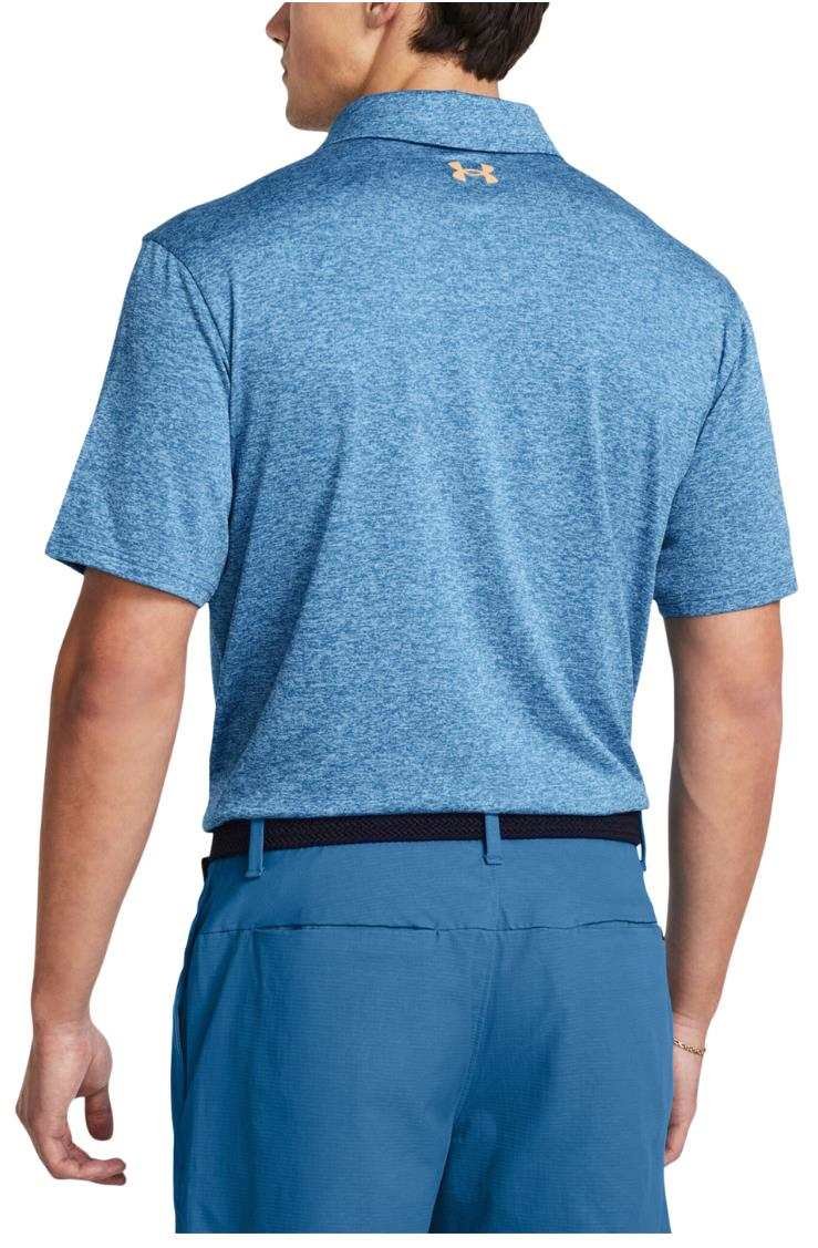 Under Armour Playoff 3.0 Stripe polo uomo, photon blue/nova orange/midnight navy