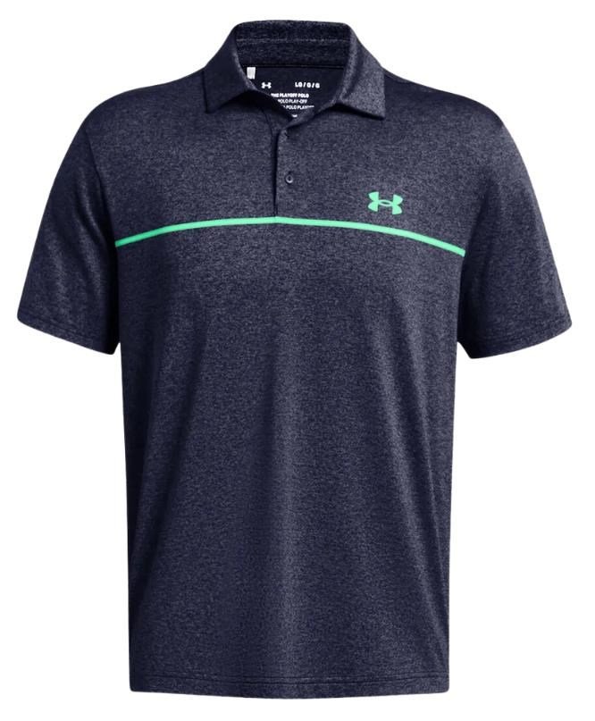 Under Armour Playoff 3.0 Stripe polo uomo, midnight navy/vapor green