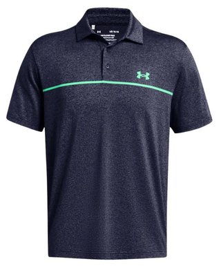 Under Armour Playoff 3.0 Stripe polo uomo, midnight navy/vapor green