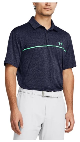 Under Armour Playoff 3.0 Stripe polo uomo, midnight navy/vapor green