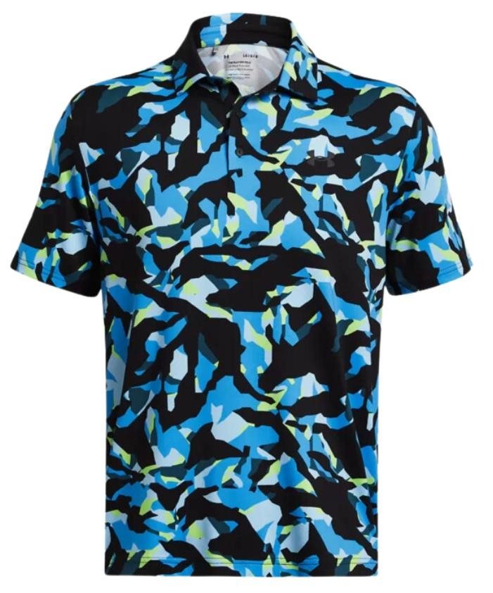 Under Armour Playoff 3.0 Printed polo da uomo, nero/capri