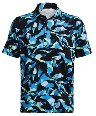 Under Armour Playoff 3.0 Printed polo da uomo, nero/capri