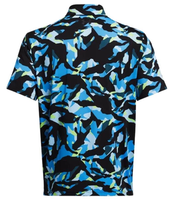 Under Armour Playoff 3.0 Printed polo da uomo, nero/capri