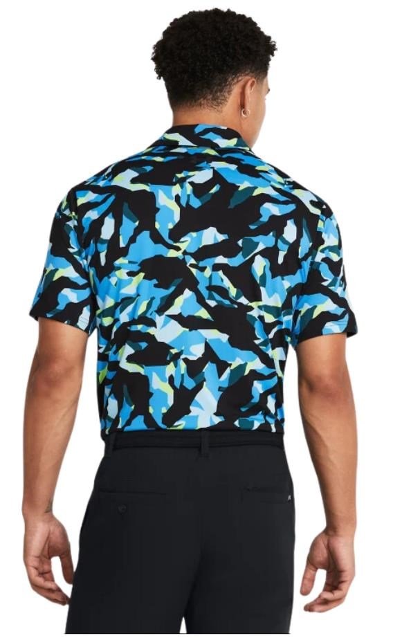Under Armour Playoff 3.0 Printed polo da uomo, nero/capri