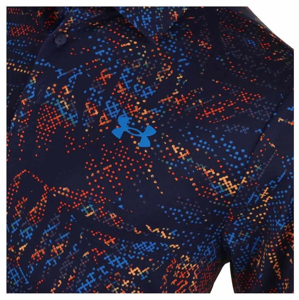 Under Armour Playoff 3.0 Printed polo uomo, midnight navy/phoenix