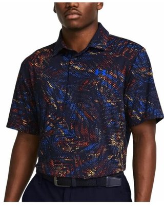 Under Armour Playoff 3.0 Printed polo uomo, midnight navy/phoenix
