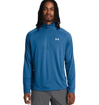 Under Armour Tech 2.0 1/2 Zip maglia a maniche lunghe da uomo, photon blue/white