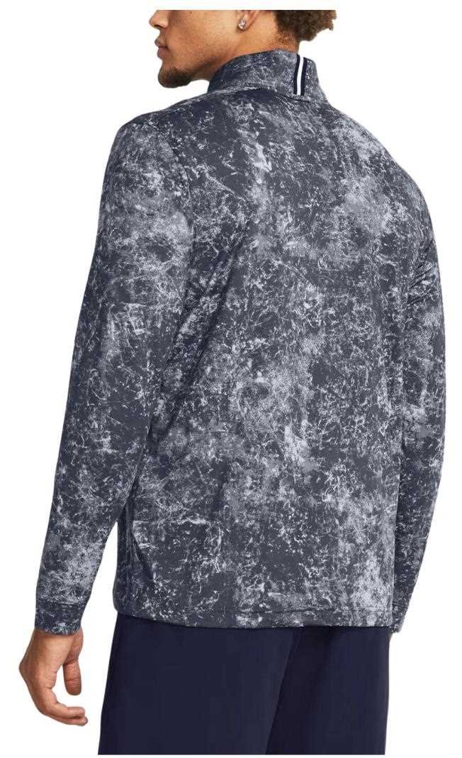 Under Armour Playoff Printed 1/4 Zip felpa da uomo, downpour gray/midnight navy
