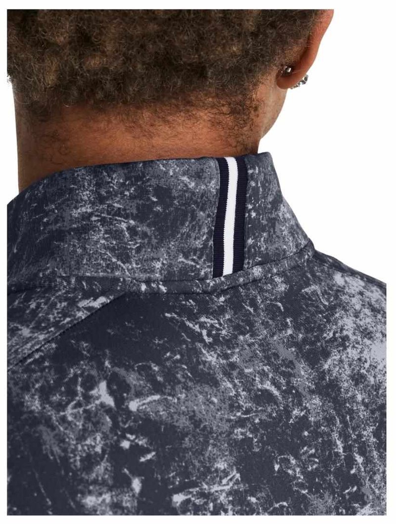 Under Armour Playoff Printed 1/4 Zip felpa da uomo, downpour gray/midnight navy