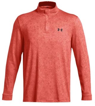Under Armour Playoff Printed 1/4 Zip felpa da uomo, coho/red solstice/black