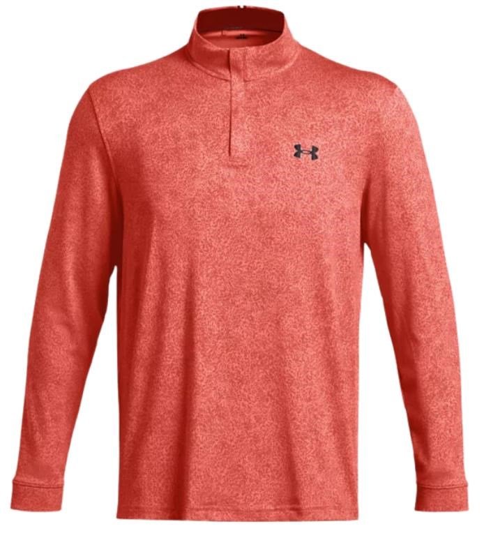 Under Armour Playoff Printed 1/4 Zip felpa da uomo, coho/red solstice/black