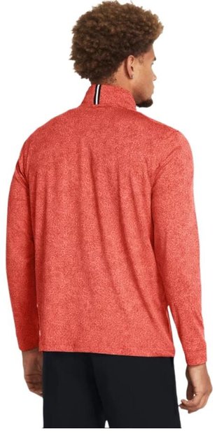 Under Armour Playoff Printed 1/4 Zip felpa da uomo, coho/red solstice/black