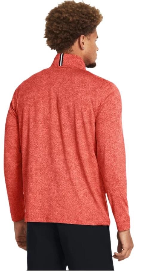 Under Armour Playoff Printed 1/4 Zip felpa da uomo, coho/red solstice/black