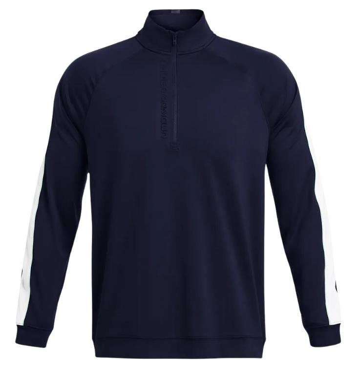 Under Armour Storm Midlayer 1/2 Zip felpa uomo, midnight navy/matrix green/white