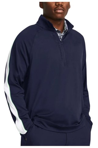 Under Armour Storm Midlayer 1/2 Zip felpa uomo, midnight navy/matrix green/white
