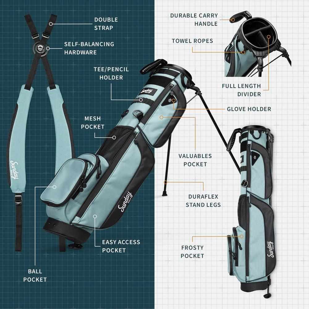Sunday Golf Loma XL borsa da golf, nero opaco
