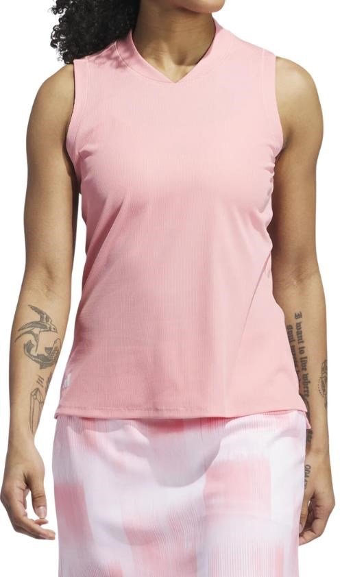 Adidas Ultimate 365 Sleeveless polo da donna, semi pink spark